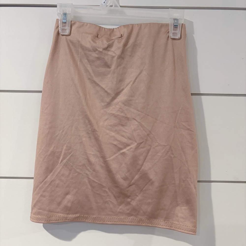 🌟2 for $10 Missy Empire Taupe Tan Satin Ruched Mini Skirt Glam Mobwife S - Picture 8 of 8